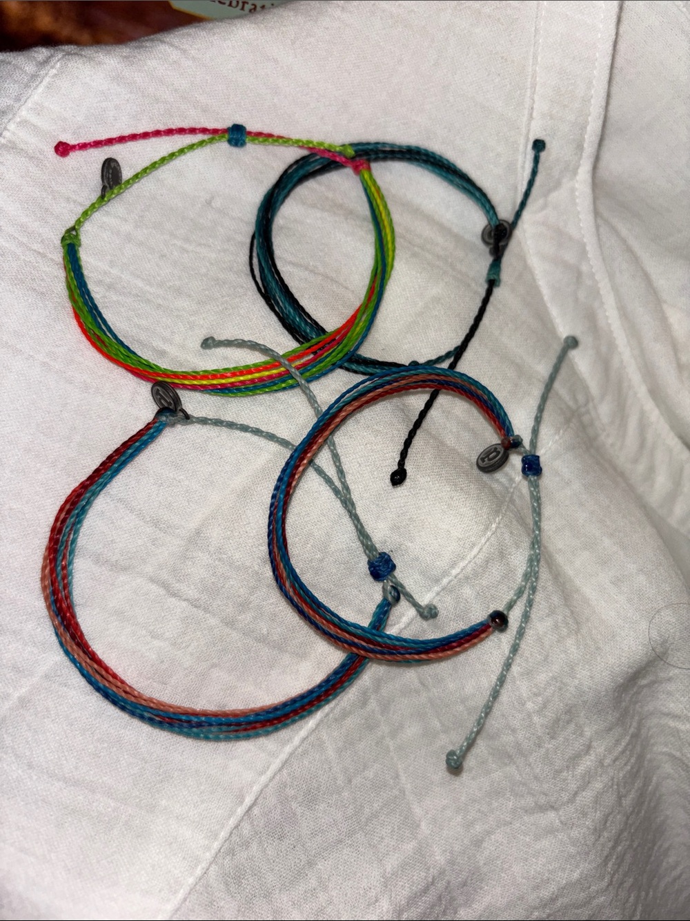 Pura Vida Bracelets, set of 4 Adjustable Multicolor String Bracelets NWOT